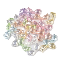 Mixed Color Plating Acrylic Beads, Bowknot, Mixed Color, 14x29x6mm, Hole: 1.8mm, 500pcs/500g