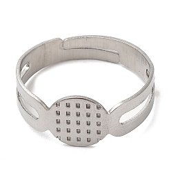 Нержавеющая Сталь Цвет Не тускнеет 304 фурнитура для регулируемых колец из нержавеющей стали, простые настройки кольца пэда, плоско-круглые, цвет нержавеющей стали, внутренний диаметр: 17 мм