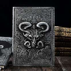 Серебро Блокнот из искусственной кожи, а5 журнал выкроек головы крупного рогатого скота, для школьных канцелярских принадлежностей, серебряные, 215x145 мм