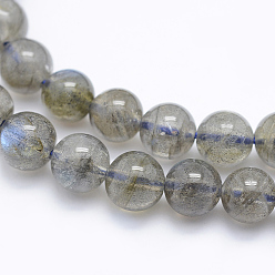 Labradorite Natural Labradorite Beads Strands, Round, 6~6.5mm, Hole: 1mm, about 63pcs/strand, 15.7 inch(40cm)
