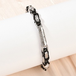 (52) Непрозрачная лаванда 201 Браслеты-цепочки византийского образца из нержавеющей стали для женщин, с 304 застежкой из нержавеющей стали, ионное покрытие (ip), ссылки на столбцы, разноцветные, 8-3/4 дюйм (22.3 см)