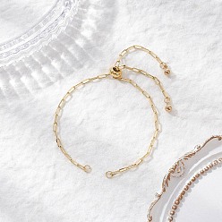 Настоящее золото 18K Изготовление браслета-слайдера с регулируемой латунной цепочкой-скрепкой, с пластиковым круглым брелоком ccb, реальный 18 k позолоченный, 9-3/4 дюйм (24.9 см)