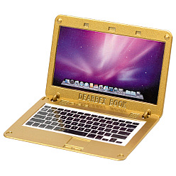 (932FM) Темно-синий аква-матовый с подкладкой Миниатюрные украшения из сплава, аксессуары для домашнего кукольного домика с микро-ландшафтом, притворяясь опорными украшениями, компьютер, темно-золотистые, 50x73x50 мм