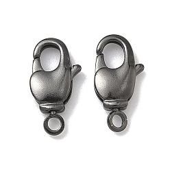 Черный Цвет Металла Карабин-лобстеры, латунные, долговечный, стойки покрытие, без свинца и без кадмия, матовый, металлический черный , 14.5x7.5x3.5 мм, отверстие : 1.8 мм