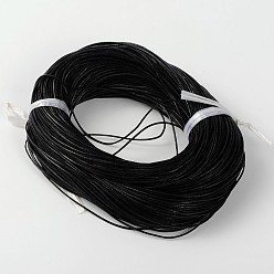 Black Cowhide Leather Cord, Leather Jewelry Cord, Black, about 1.2mm thick