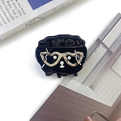 Черный Заколки для волос в форме когтей из ацетата целлюлозы, аксессуары для волос для женщин и девочек, собака, чёрные, 46x35 мм