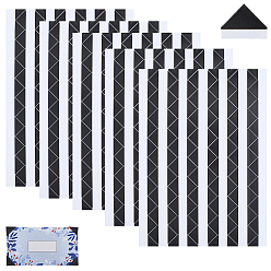 Negro Pegatinas autoadhesivas para esquinas de papel fotográfico, para álbum de recortes con marco de bricolaje, album de fotos, triángulo, negro, 104x146x0.5 mm