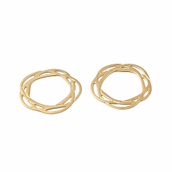 Real 14K Gold Plated Ion Plating(IP) 304 Stainless Steel Linking Rings, Hollow Flower, Real 14K Gold Plated, 16.5x17x0.5mm, Inner Diameter: 10x11mm