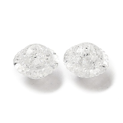 Прозрачный Прозрачных бусин акриловые треск, круглые, прозрачные, 16x12 мм, отверстие : 2 мм, Около 430 шт / 500 г