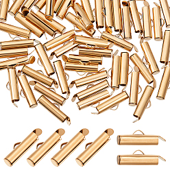 Золотой 304 ползун нержавеющий на концевых зажимных трубках, торцевые крышки слайдера, золотые, 6x16x4 мм, отверстие : 3x1.5 мм, внутренний диаметр: 3 мм, 60 шт / коробка