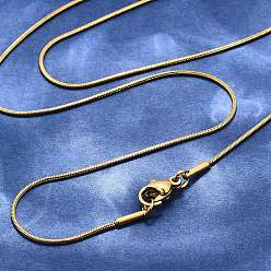 Золотой 304 из нержавеющей стали цепи змея ожерелья, с карабин-лобстерами , золотые, 19.7 дюйм (50 см), 1 мм