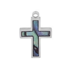 Нержавеющая Сталь Цвет 304 подвески из нержавеющей стали, крест очарование, цвет нержавеющей стали, 17x11x1.8 мм, отверстие : 1.5 мм
