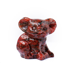 Джаспер Кунжут Украшение дисплея скульптуры из натуральной кунжутной яшмы, для домашнего офисного стола, коала, 32x30 мм