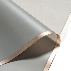 Серебро 20 листы с золотым краем водонепроницаемая ПВХ подарочная упаковочная бумага, квадратный, сложенный букет цветов украшение оберточной бумаги, серебряные, 580x580 мм