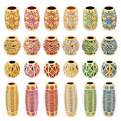 Mixed Color 120Pcs 24 Style Resin Beads, Hair Decorations, Mixed Color, 15~30x12~15mm, Hole: 6~7.5mm, 5pcs/style