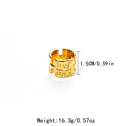 Золотой Слово 304 кольца из нержавеющей стали, золотые, 15 мм, размер США 7 (17.3 мм)