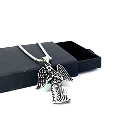 Нержавеющая Сталь Цвет Подвеска в виде ангельского крыла из титановой стали, панк-ретро, украшения из нержавеющей стали для мужчин.