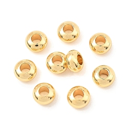 Chapado en Oro Real 18K Cuentas de latón shegrace, Rondana plana, sin cadmio y níque y plomo, real 18 k chapado en oro, 3x5 mm, agujero: 2 mm