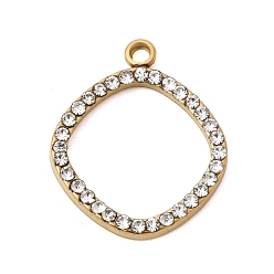 Rhombus 304 подвески из нержавеющей стали, со стразами, ионное покрытие (ip), ромб, 19x16x2.5 мм, отверстие : 1.5 мм