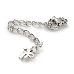 Платина Латунные карабины и концы с цепочкой, без кадмия, без никеля и без свинца, бантом, платина, 70 мм