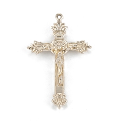 Light Gold Easter Theme Tibetan Style Alloy Big Pendants, Crucifix Cross, Light Gold, 50x31x5mm, Hole: 1mm