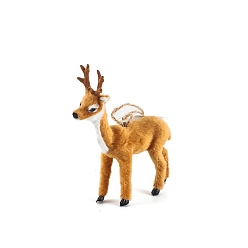 Олень Рождественские тканевые плюшевые украшения с подвесками в виде животных, для подвесных украшений на елку, олень, 105x125x30 мм