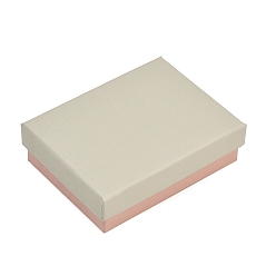 Античный Белый Бумажные коробки для демонстрации ювелирных изделий, футляры для хранения колец, серег, ожерелий, браслетов, с губкой внутри, прямоугольные, старинный белый, 9.3x7.15x2.8 см