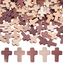 Saddle Brown 4 Strands Spray Painted Synthetic Turquoise Beads Strands, Cross, Saddle Brown, 16x12.5x3.5mm, Hole: 1.2mm, about 24pcs/strand, 14.96 inch(38cm)