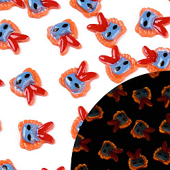 Кролик Тема хеллоуин светящаяся смола декоден кабошоны, светится в темноте, кролик, 11x10x2.5 мм