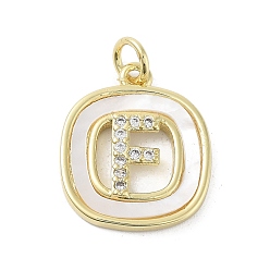 Letter F Покрытие стойки латунь микропаве прозрачные подвески из кубического циркония, с оболочкой, без кадмия и без свинца, долговечный, реальный 18 k позолоченный, с целью перехода в кольце, Буква F, 17.5x15x2.5 мм, отверстие : 3 мм