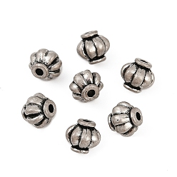 Thailand Sterling Silver Plated Сплавочные овальные бусины тибетского стиля , рондель, без кадмия и без свинца, Таиланд, стерлинговое серебро, покрытие, 6.5x6 мм, отверстие : 1.5 мм