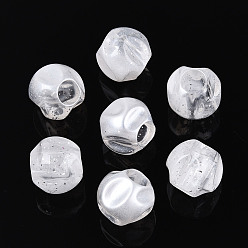 Прозрачный Прозрачные акриловые и блестящие бусины, самородки, прозрачные, 14x15x15 мм, отверстие : 7 мм