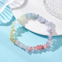 Смешанные камни Браслеты из натуральных и синтетических смешанных драгоценных камней с бусинами из чакры, эластичные, женские, внутренний диаметр: 2.13 дюйм (5.4 см)