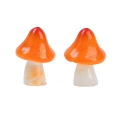 Темно-Оранжевый Украшения из смолы на тему грибов, для украшения домашнего офиса, темно-оранжевый, 14x13.5x20.5 мм