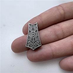 Черный Цвет Металла Сплавочные овальные бусины тибетского стиля , кисточка вилка линкер, металлический черный , 25x14 мм, отверстия: 2 о mm 102 шт / 500 г