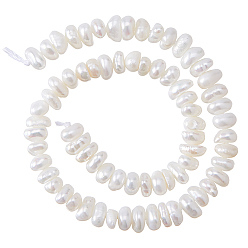 (404) Непрозрачное AB Кислое яблоко 1 Нить из натурального жемчуга кеши и культивированного пресноводного жемчуга., барочный жемчуг, самородки, цветочный белый, 3~4 мм, отверстие : 0.6 мм, около 58 шт / нитка, 7.09 дюйм (17.5~18 см)
