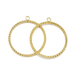 Настоящее золото 18K 304 подвески из нержавеющей стали, вакуумное покрытие pvd, кольцо, реальный 18 k позолоченный, 33x30x2 мм, отверстие : 2 мм