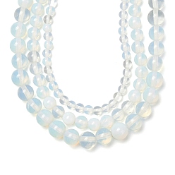 Opalite 3 brin 3 tailles de brins de perles d'opalite, ronde, 1 brin/taille