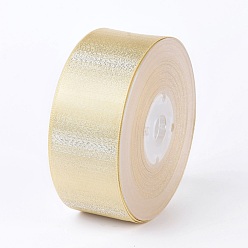 Leichtes Khaki Doppelseitiges Polyester-Satinband, mit metallisch silberner Farbe, leichtes Khaki, 1-1/2 Zoll (38 mm), etwa 100yards / Rolle (91.44 m / Rolle)