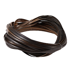 Коричневый Пэ пластик имитация ротанга плетеная, твердый ткацкий материал, для DIY, вязание мебели, квартира с узором в полоску, кофе, 8x1.2 мм, 32 м / рулон