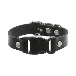 Черный Браслеты из искусственной кожи, сплава и пластика для мужчин и женщин, платина, чёрные, 9-7/8 дюйм (25 см)