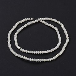 WhiteSmoke Electroplate Glass Faceted Rondelle Beads Strands, Imitation Jade, Half Plated, WhiteSmoke, 3x2mm, Hole: 1mm, about 165~169pcs/strand, 15~16 inch(38~40cm)