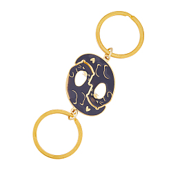 Золотой Брелок для ключей с изображением пары кошек инь-янь из сплава, для пары его и ее валентинки подарки, золотые, 6.5 см