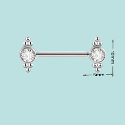 Нержавеющая Сталь Цвет 304 Кольца для сосков из нержавеющей стали с кристаллами и стразами, цвет нержавеющей стали, 10x5 мм