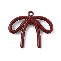 Bowknot Сплав подвески с эмалью, готическом стиле, темно-красный, бантом, 19x23x4 мм, отверстие : 1.2 мм