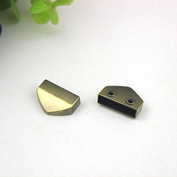 Brushed Antique Bronze Застежка-молния для сумки из сплава, аксессуары для замены хвоста молнии сумки, треугольные, щеткой античная бронза, 1.3x2x0.5 см, Внутренний диаметр: 1.8 cm