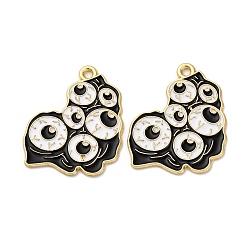 Ghost Подвески из сплава хэллоуина с эмалью, золотые, призрак, 26x22x1 мм, отверстие : 1.6 мм