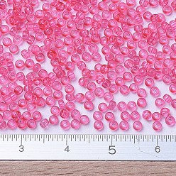 (RR1308) Dyed Transparent Bubble Gum Pink MIYUKI Round Rocailles Beads, Japanese Seed Beads, (RR1308) Dyed Transparent Bubble Gum Pink, 11/0, 2x1.3mm, Hole: 0.8mm, about 1100pcs/bottle, 10g/bottle