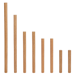 Светло-коричневый 8шт. 5 стили, деревянные круглые палочки для рукоделия своими руками, загар, 100.5~300x12 мм