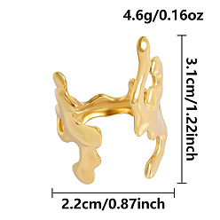 Золотой 304 открытые манжеты из нержавеющей стали, коралл, золотые, 31 мм, размер США 12 3/4 (22 мм)